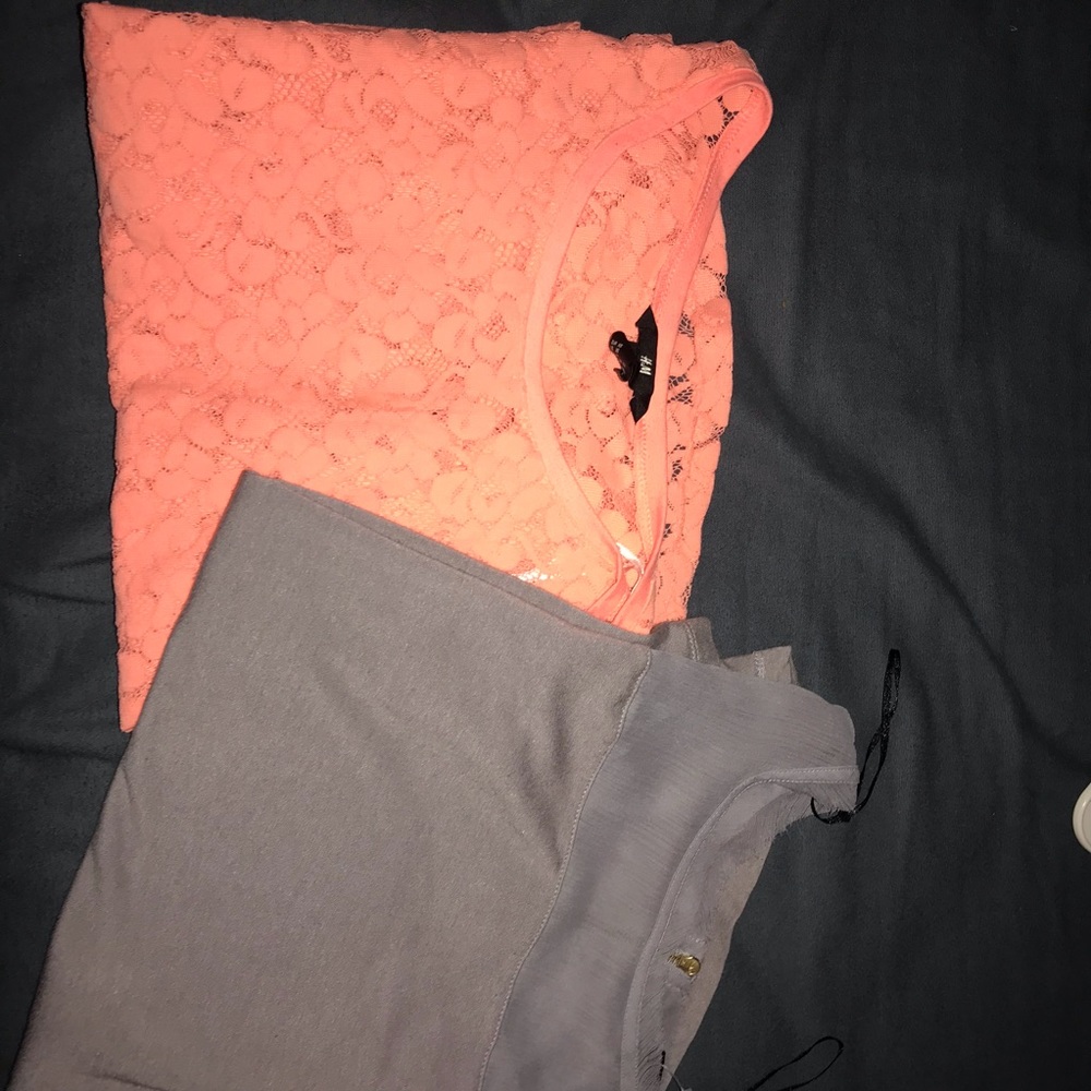 H&M Shirts! Purple/grey and orange colored XS/S